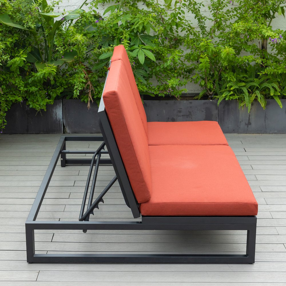 Chelsea Convertible Lounge Reclining Double Chaise With Cushions. Picture 40