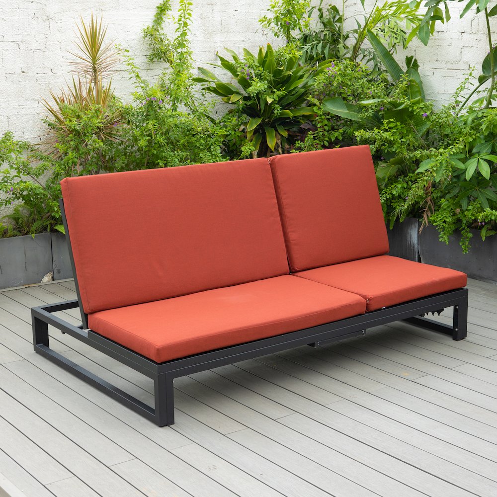 Chelsea Convertible Lounge Reclining Double Chaise With Cushions. Picture 49