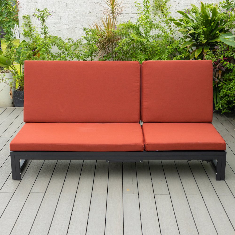 Chelsea Convertible Lounge Reclining Double Chaise With Cushions. Picture 43