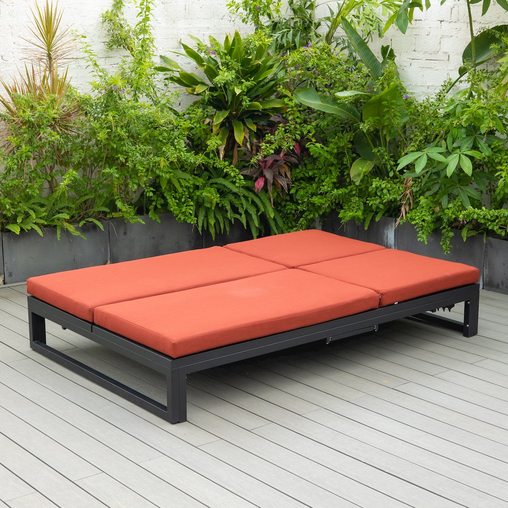 Chelsea Convertible Lounge Reclining Double Chaise With Cushions. Picture 48