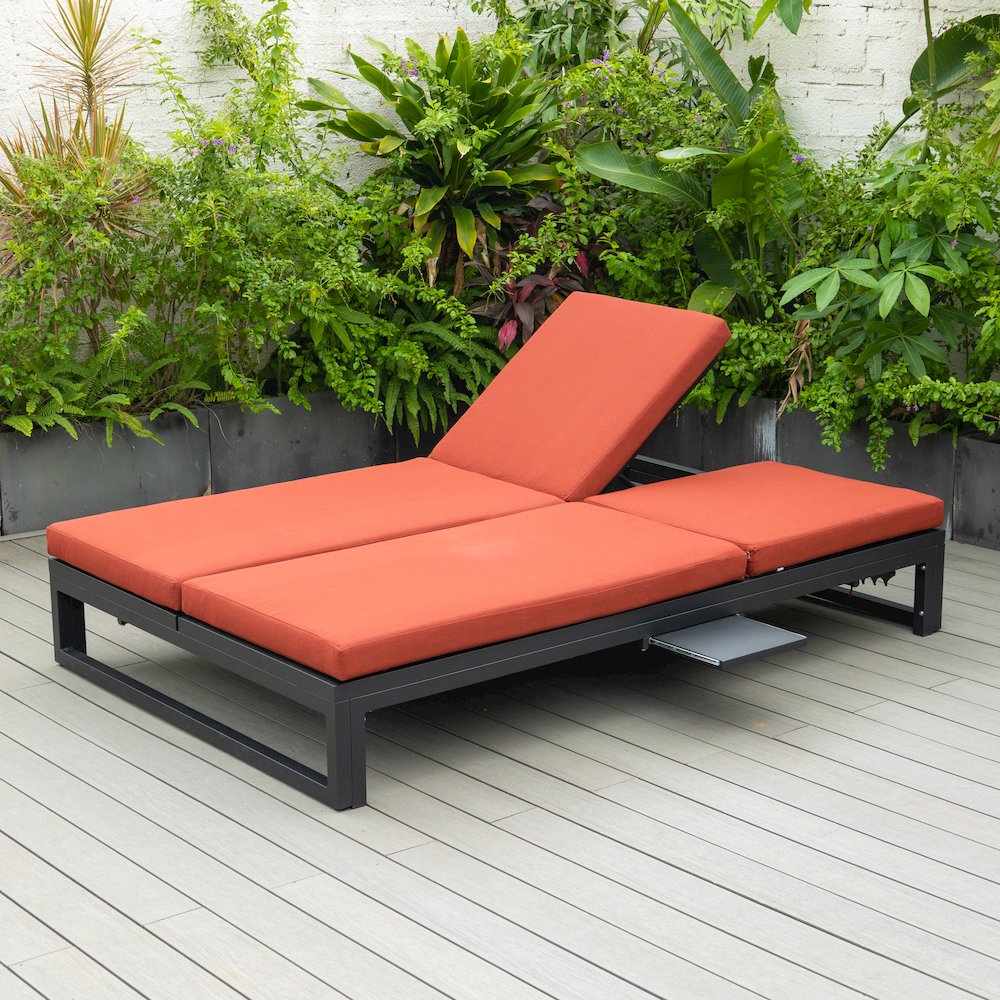 Chelsea Convertible Lounge Reclining Double Chaise With Cushions. Picture 53