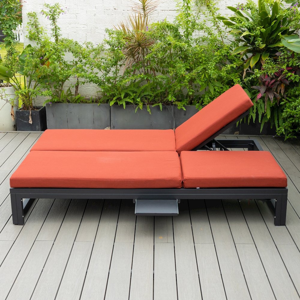 Chelsea Convertible Lounge Reclining Double Chaise With Cushions. Picture 51