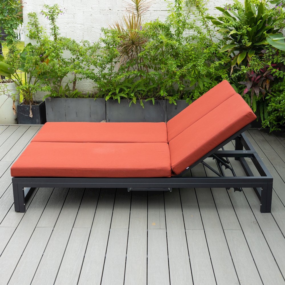 Chelsea Convertible Lounge Reclining Double Chaise With Cushions. Picture 50