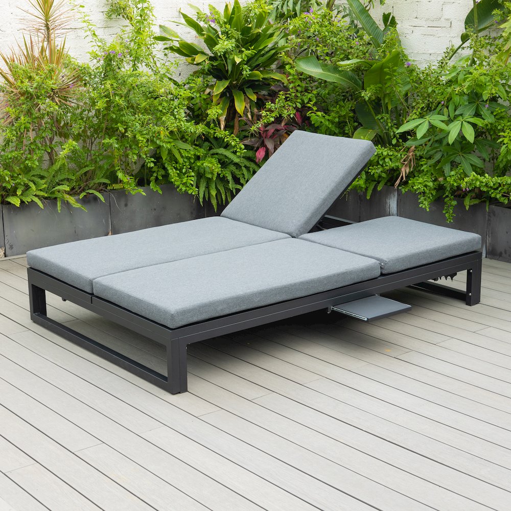 Chelsea Convertible Lounge Reclining Double Chaise With Cushions. Picture 22