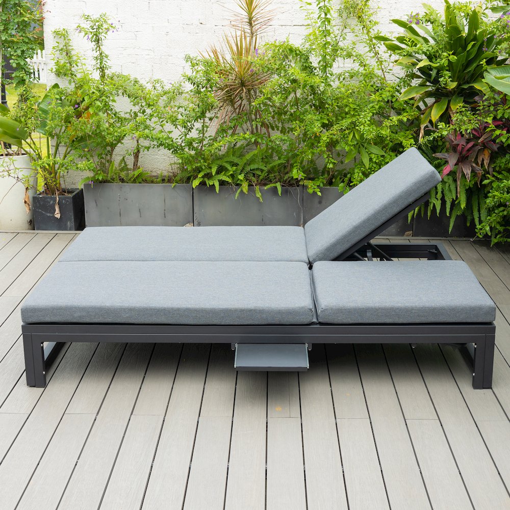 Chelsea Convertible Lounge Reclining Double Chaise With Cushions. Picture 23