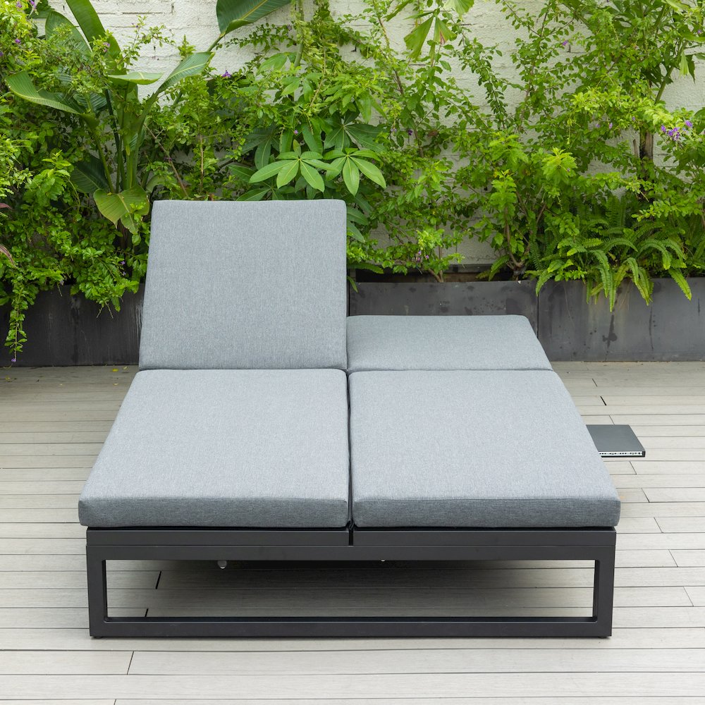 Chelsea Convertible Lounge Reclining Double Chaise With Cushions. Picture 24