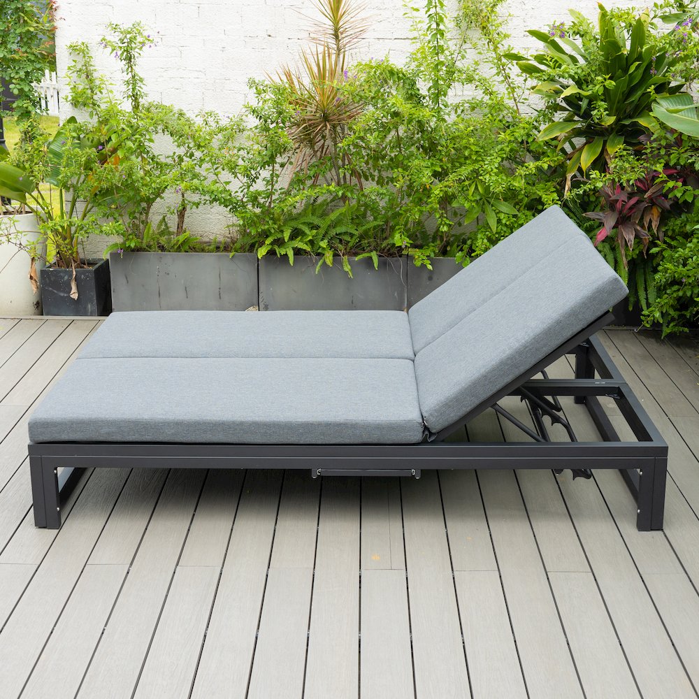 Chelsea Convertible Lounge Reclining Double Chaise With Cushions. Picture 26