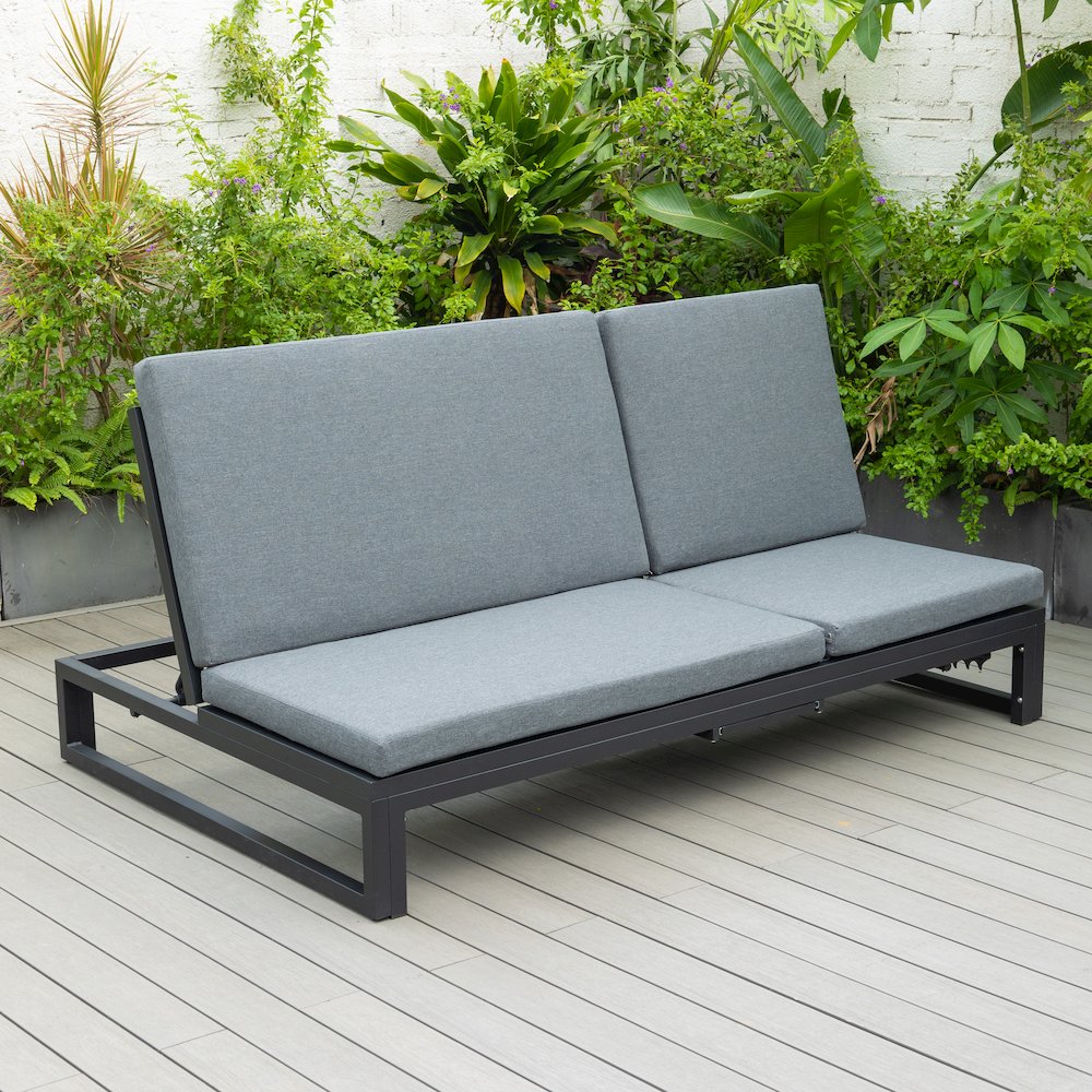 Chelsea Convertible Lounge Reclining Double Chaise With Cushions. Picture 47