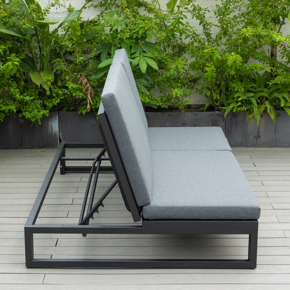 Chelsea Convertible Lounge Reclining Double Chaise With Cushions. Picture 27