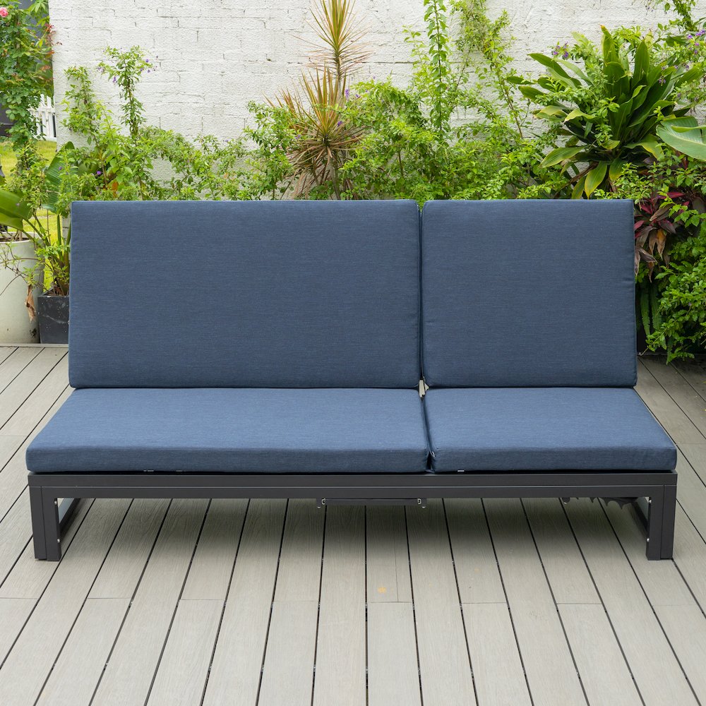 Chelsea Convertible Lounge Reclining Double Chaise With Cushions. Picture 25