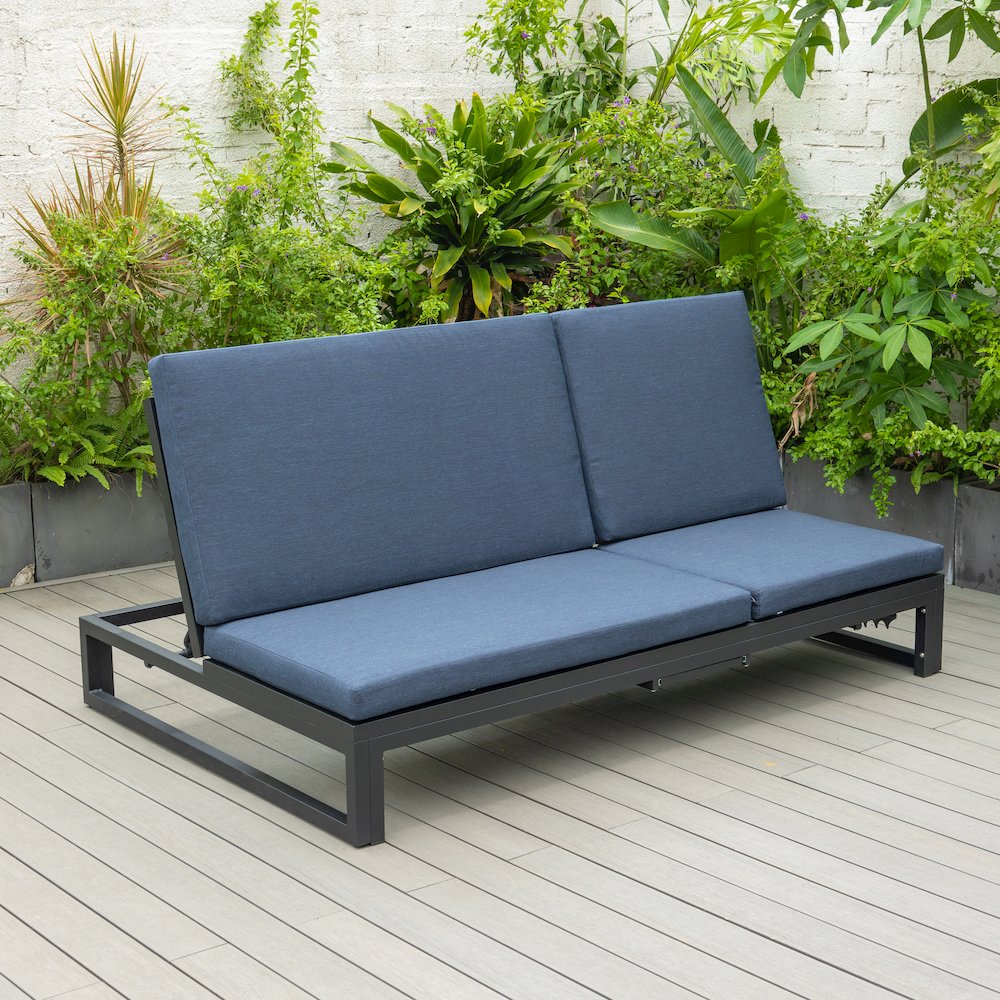 Chelsea Convertible Lounge Reclining Double Chaise With Cushions. Picture 53