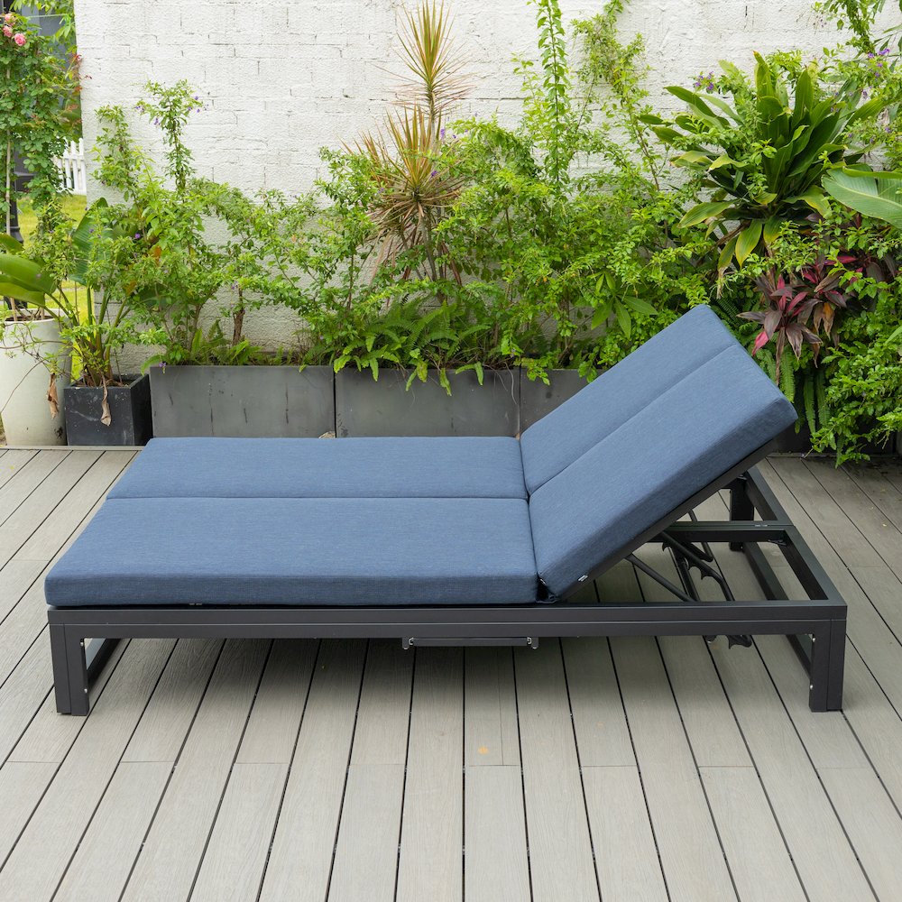 Chelsea Convertible Lounge Reclining Double Chaise With Cushions. Picture 51
