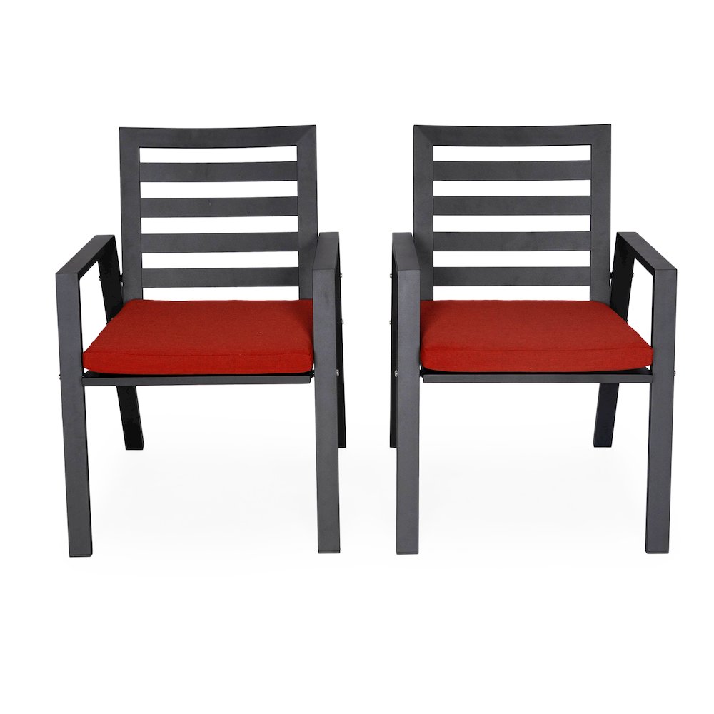 Chelsea Modern Patio Dining Armchair Set of 2. Picture 119
