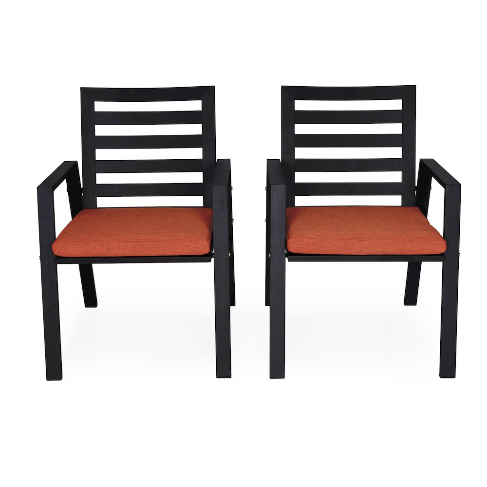 Chelsea Modern Patio Dining Armchair Set of 2. Picture 109