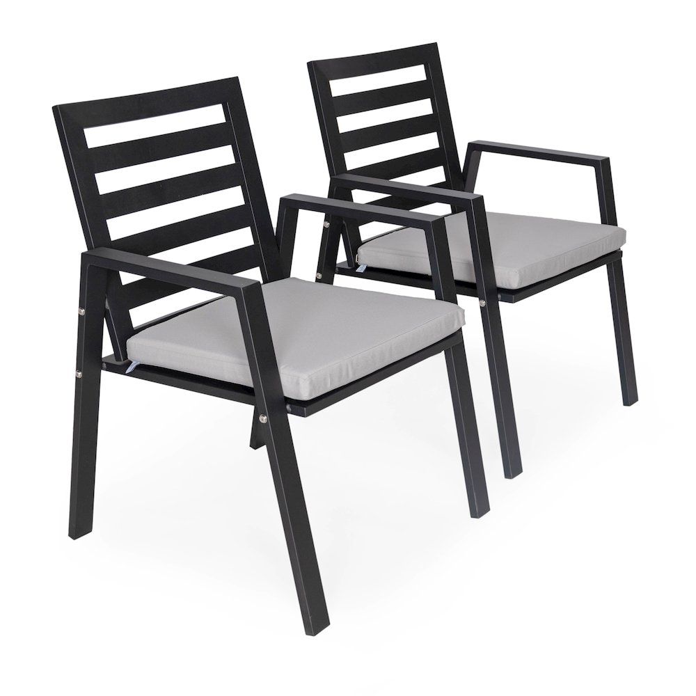 Chelsea Modern Patio Dining Armchair Set of 2. Picture 125