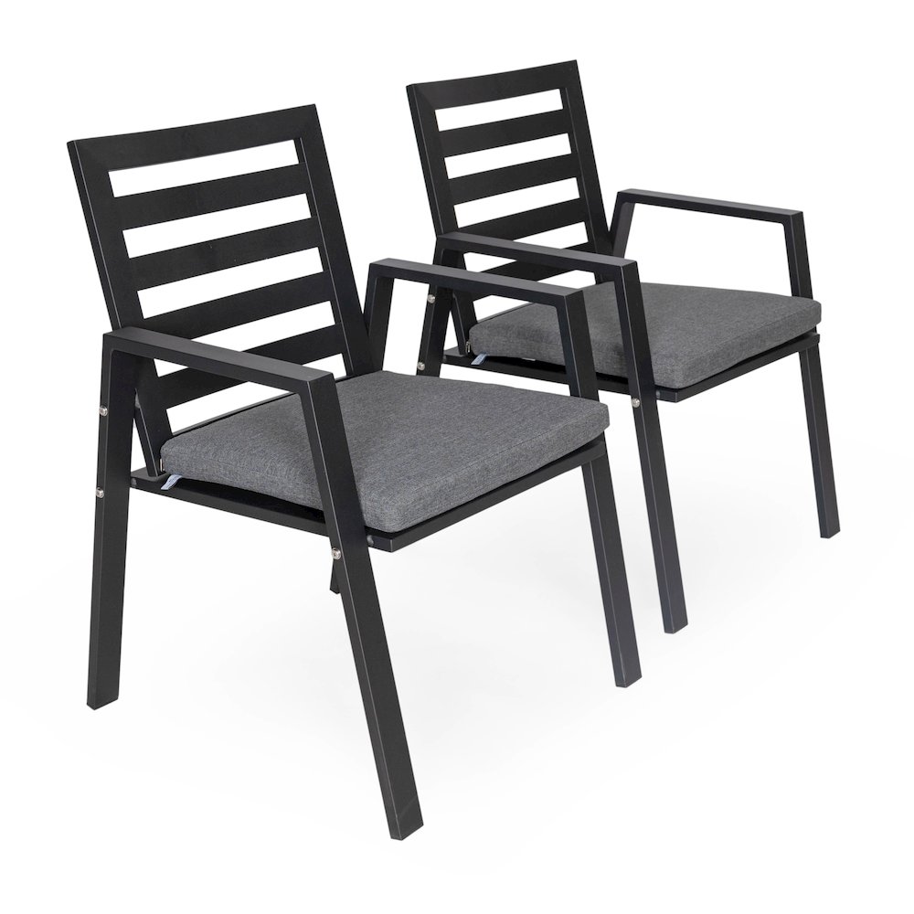 Chelsea Modern Patio Dining Armchair Set of 2. Picture 105