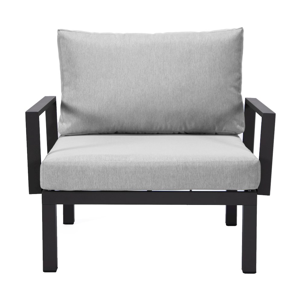 Hamilton Aluminum Patio Armchairs With Cushions Set of 2 in Light Grey. Picture 8