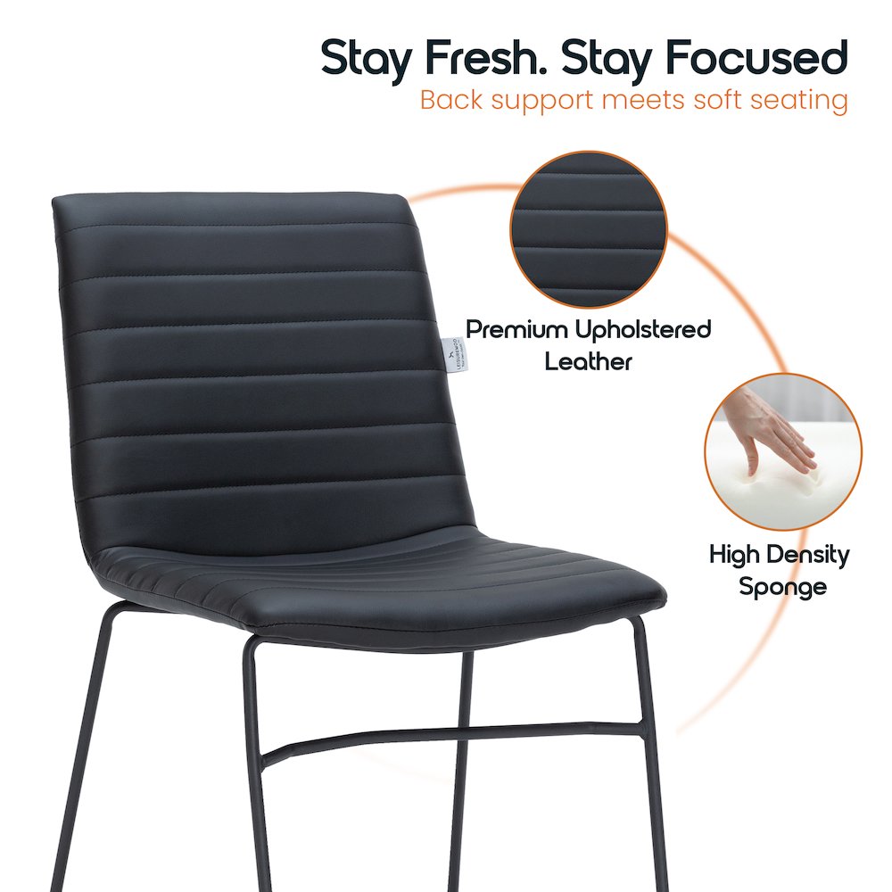 Zylar Series Office Guest Chair in Black Leather. Picture 17