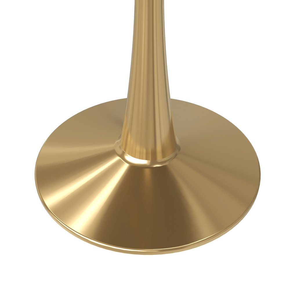 Bristol 31" round dining table Gold base with White Sintered stone Top. Picture 3
