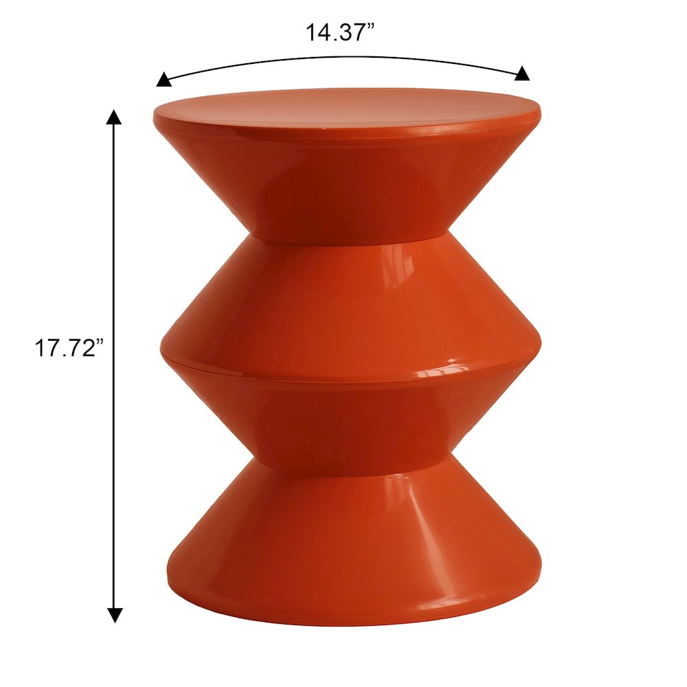 Aura Modern Plastic Side End Table, Indoor/Outdoor Use, Brown. Picture 11