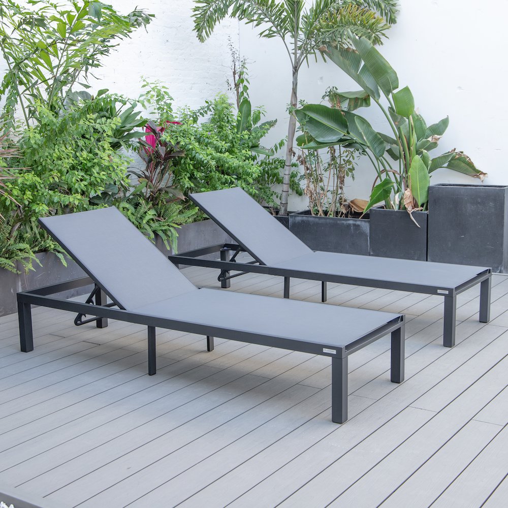Marlin Patio Chaise Lounge Chair in Dark Grey. Picture 5