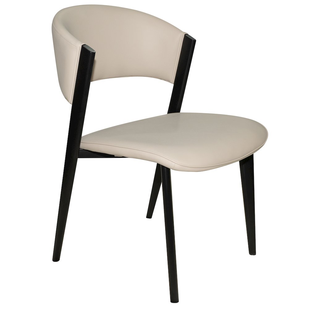 Aspen Collection Modern Dining Chair Black Frame in Light Grey. Picture 2