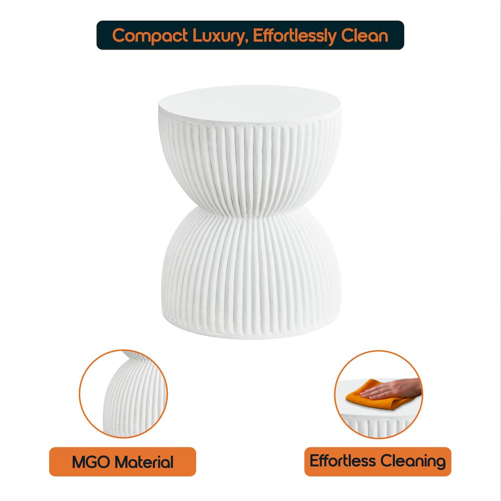 Modern Side End Table Spire Series In White. Picture 9