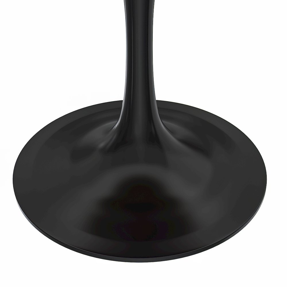 Verve Collection 27 Round Dining Table, Black Base with Cognac Brown MDF Top. Picture 11