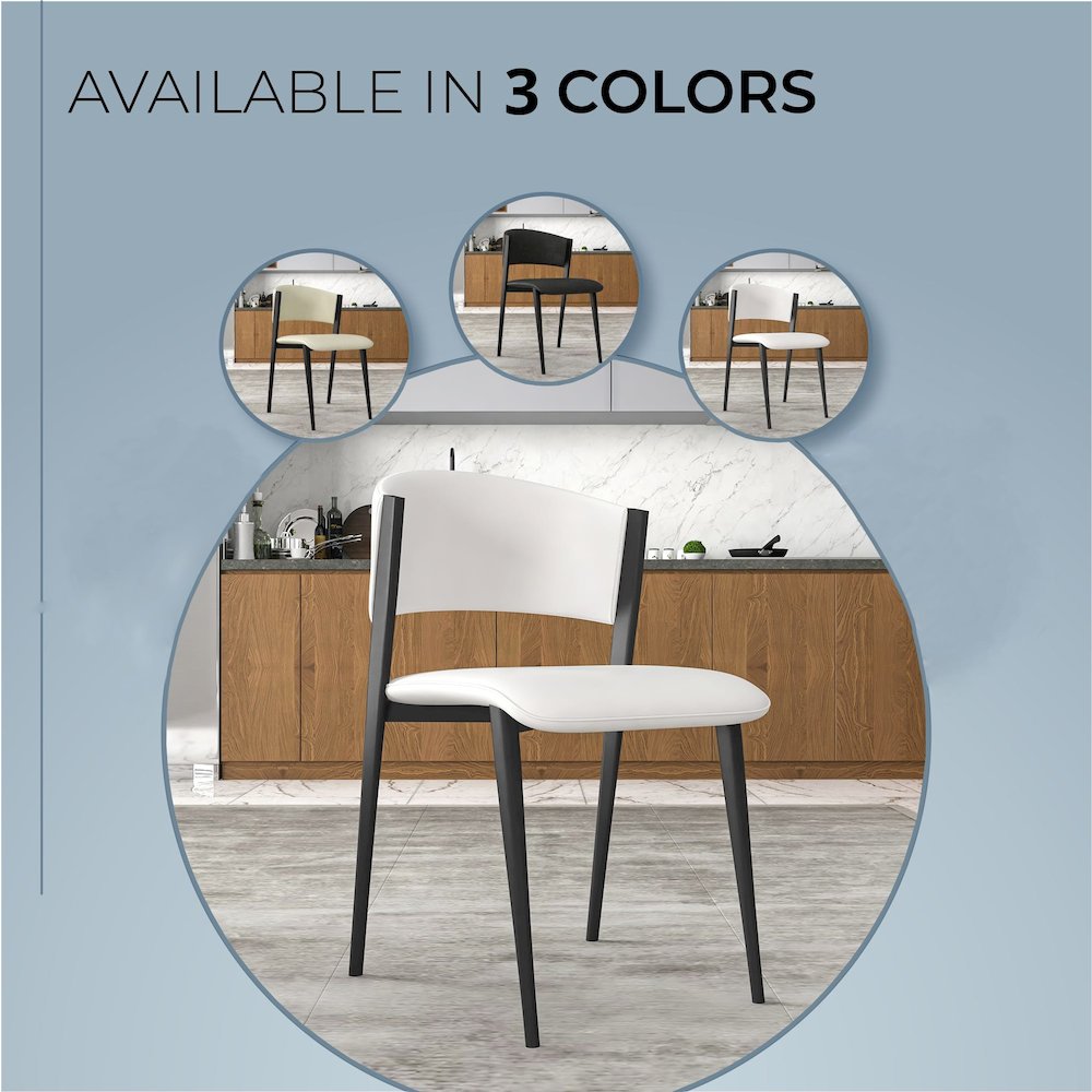 Aspen Collection Modern Dining Chair Black Frame in White Set of 4. Picture 5