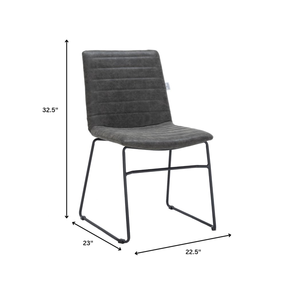 Zylar Series Office Guest Chair in Charcoal Leather. Picture 21