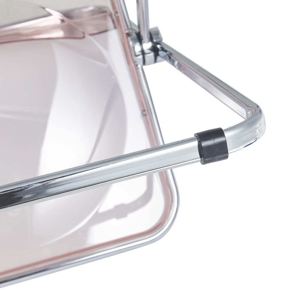 Lawrence Acrylic Folding Chair With Metal Frame, Set of 2. Picture 15