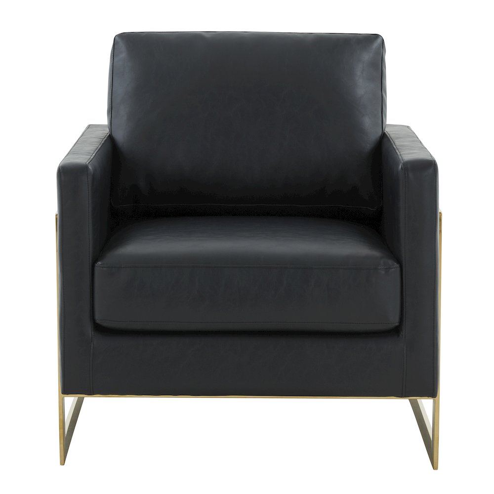 Lincoln Leather Accent Armchair With Gold Frame. Picture 12