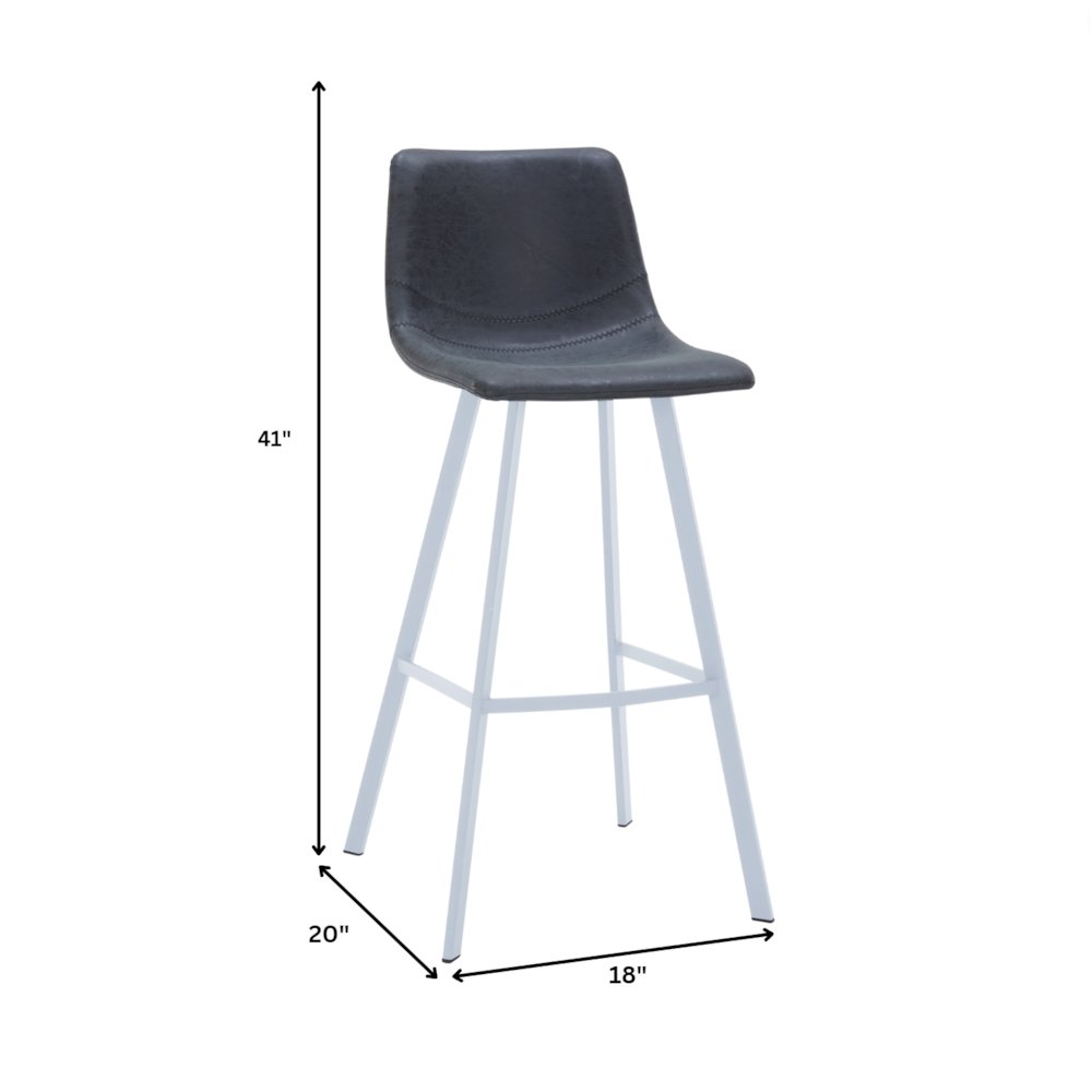 Elland - Counter stool -White Base-Charcoal Black. Picture 1