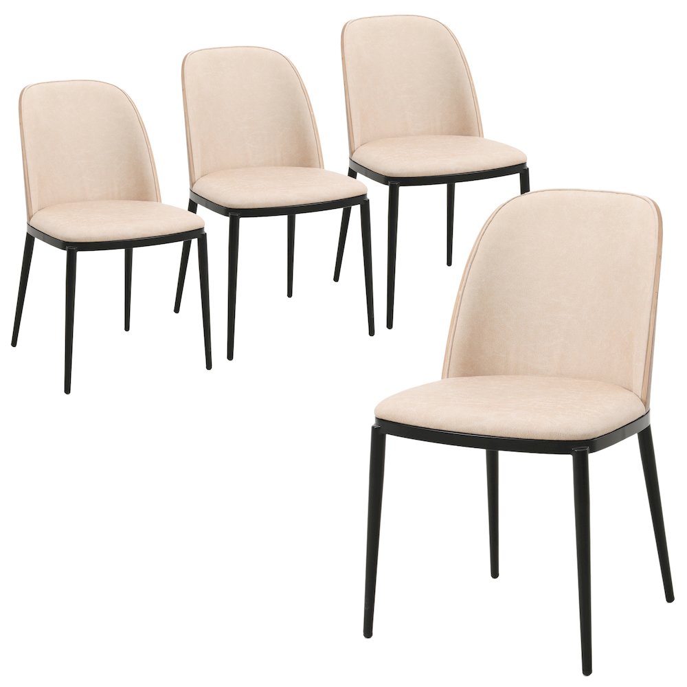 Tule Mid-Century Modern Dining Side Chair Set of 4. Picture 4