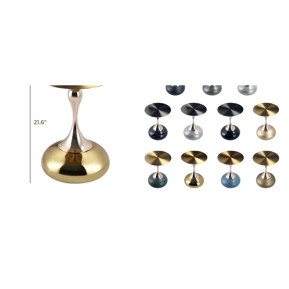 Savoy Collection Modern End Table In Gold. Picture 28