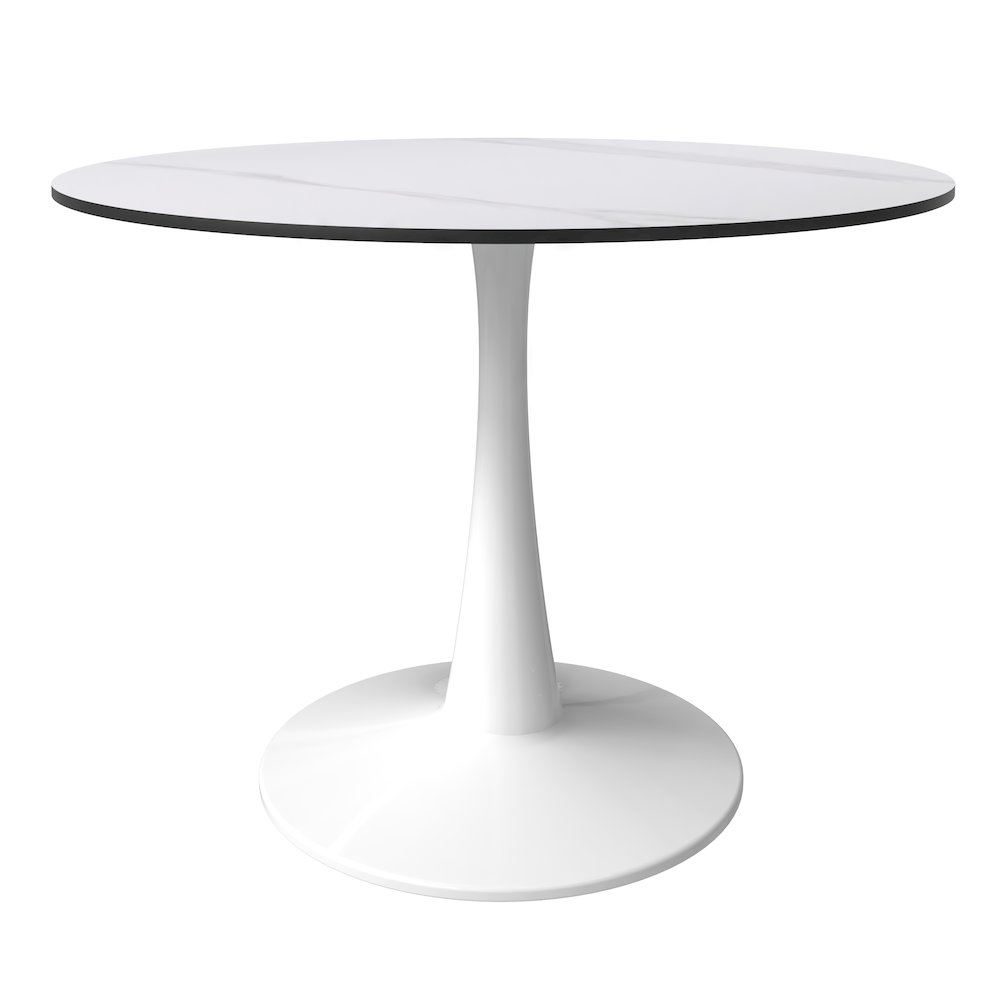 Bristol 40" round dining table White base with White Sintered stone Top. Picture 14