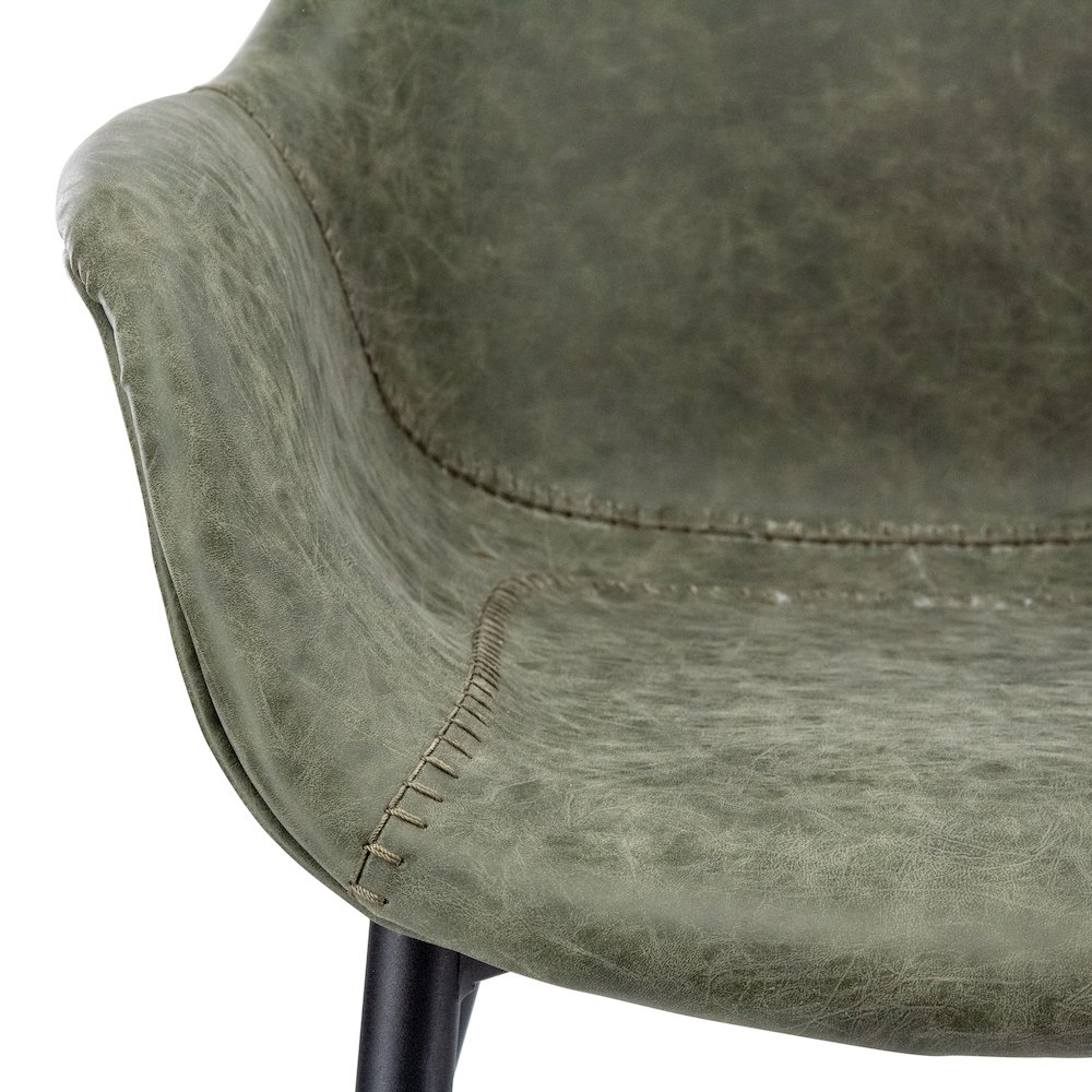 Markley Modern Leather Dining Arm Chair With Metal Legs Set of 4. Picture 15