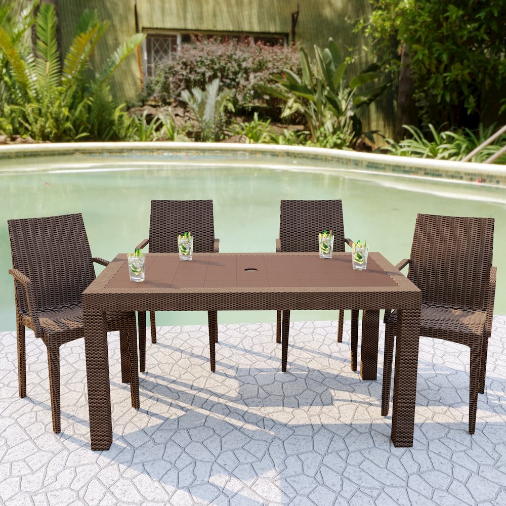 Mace Weave Design Outdoor Dining Table. Picture 3