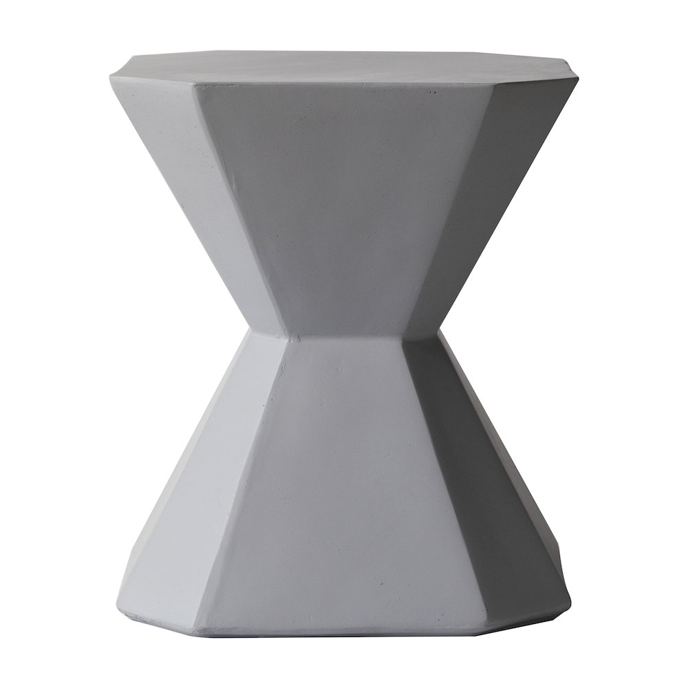 Azure Collection Fiberglass Outdoor Side Table in Grey. Picture 20