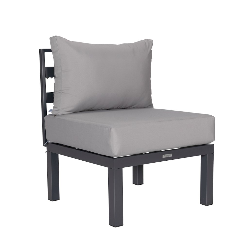 Chelsea 6-Piece Patio Sectional Black Aluminum With Cushions. Picture 2