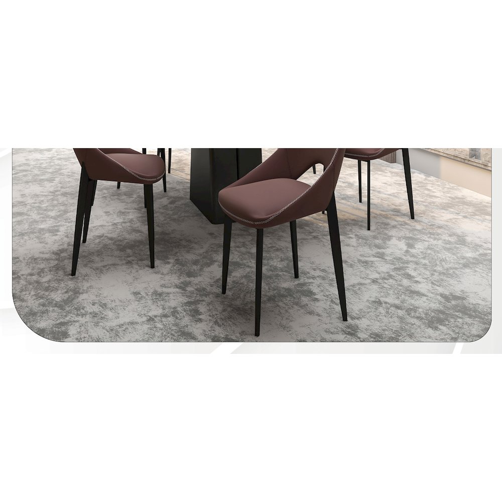 Amalfi Collection Fabric Modern Dining Chair in Plum Purple. Picture 3