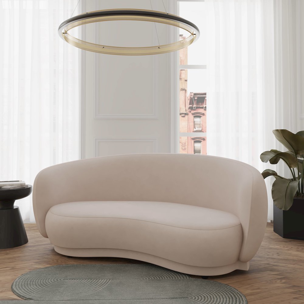 Faze 3-Seater Wide Couch Sofa Upholstered in Velvet. Picture 7