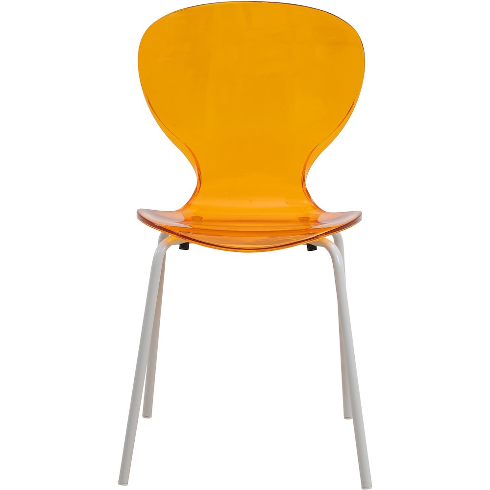Modern Oyster Transparent Side Chair in White Base. Picture 6