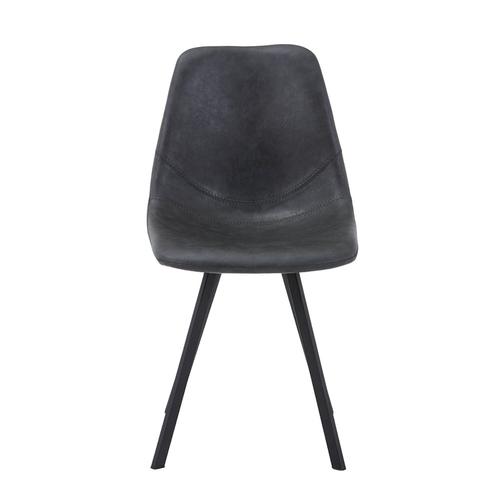 Markley Modern Leather Dining Chair With Metal Legs. Picture 21