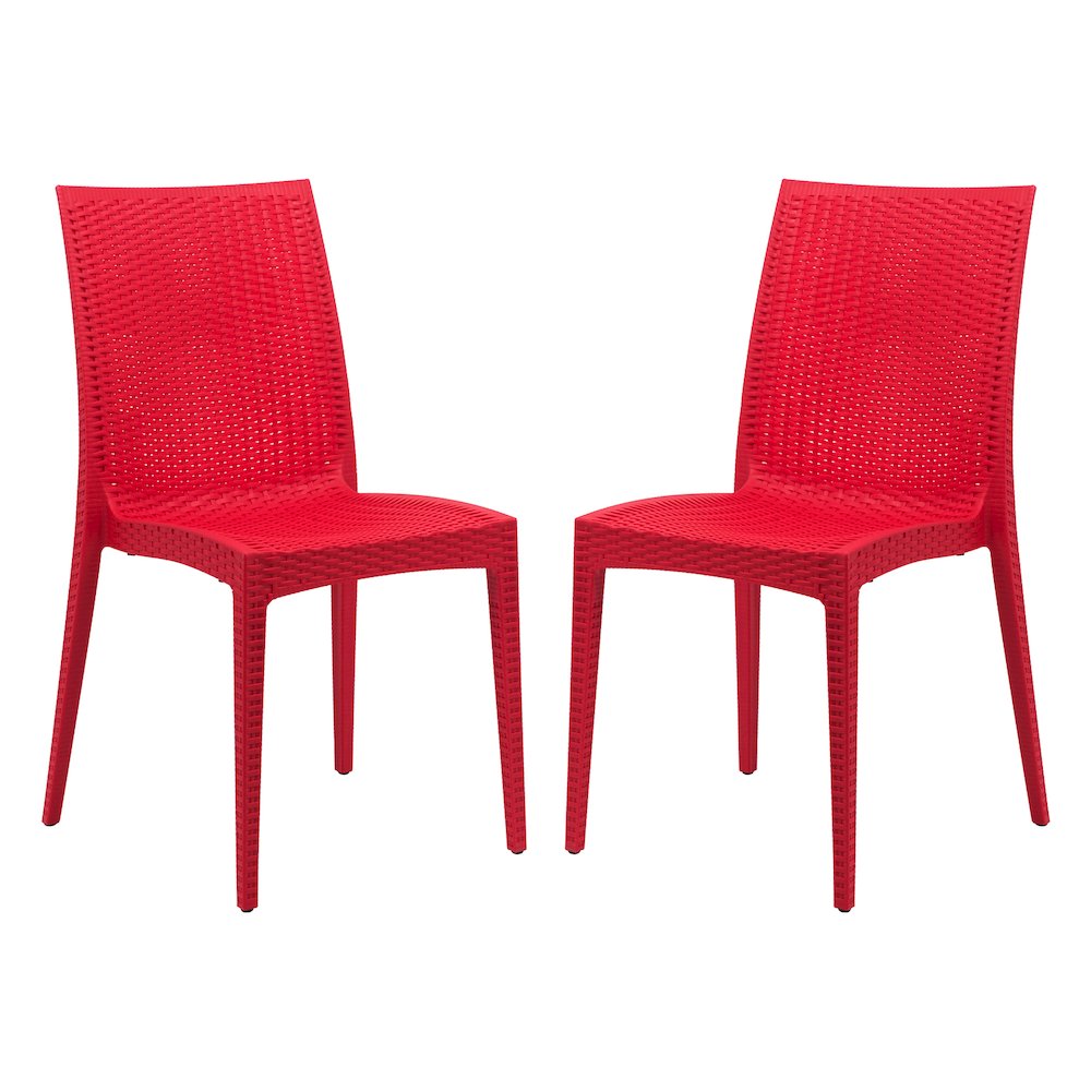 Weave Mace Indoor/Outdoor Dining Chair (Armless), Set of 2. Picture 1