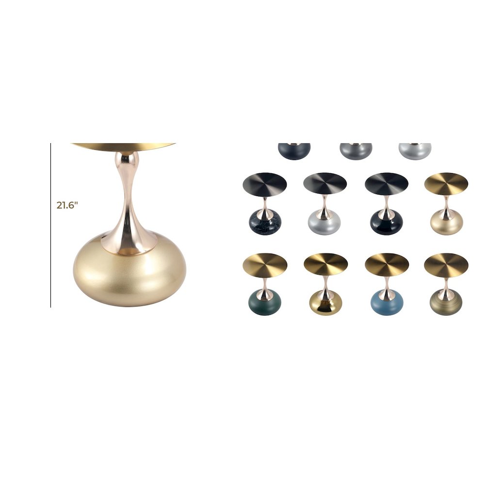 Savoy Collection Modern End Table In Gold With Gold Top. Picture 28