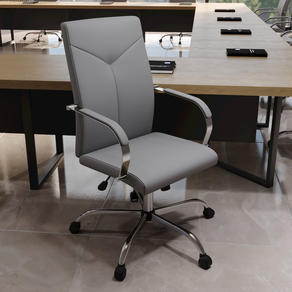 Sonora Modern High-Back Leather Office Chair. Picture 8