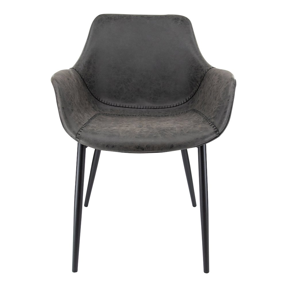 Markley Modern Leather Dining Arm Chair With Metal Legs Set of 4. Picture 12