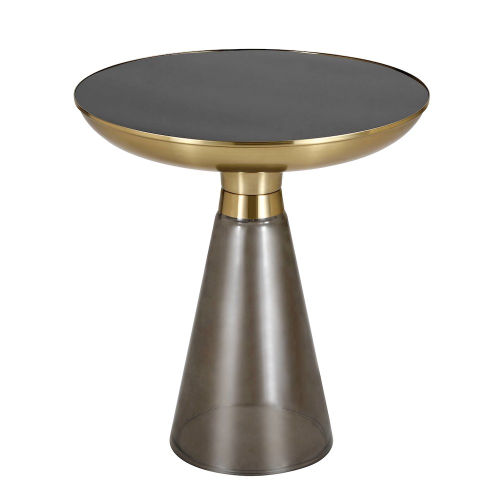 Hyalus Collection Glass Side table in Smoke. Picture 1