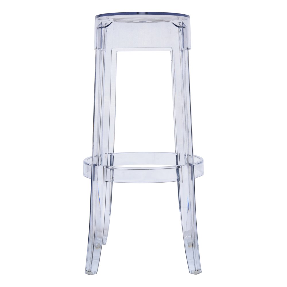 Averill Plastic Barstool with Clear Acrylic Seat and Legs, Set of 2. Picture 3